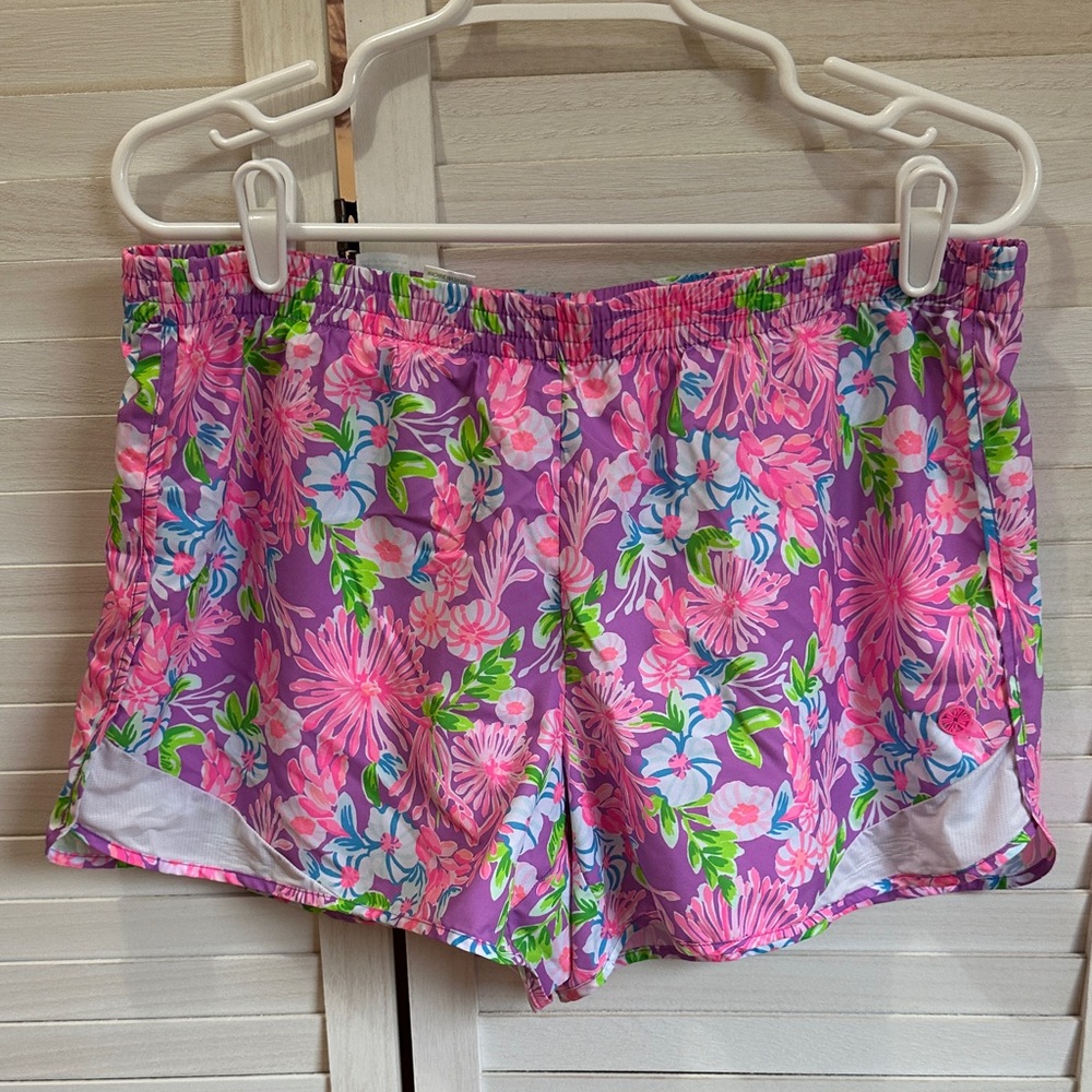 Lilly Pulitzer Floral Purple Women's Athletic Shorts